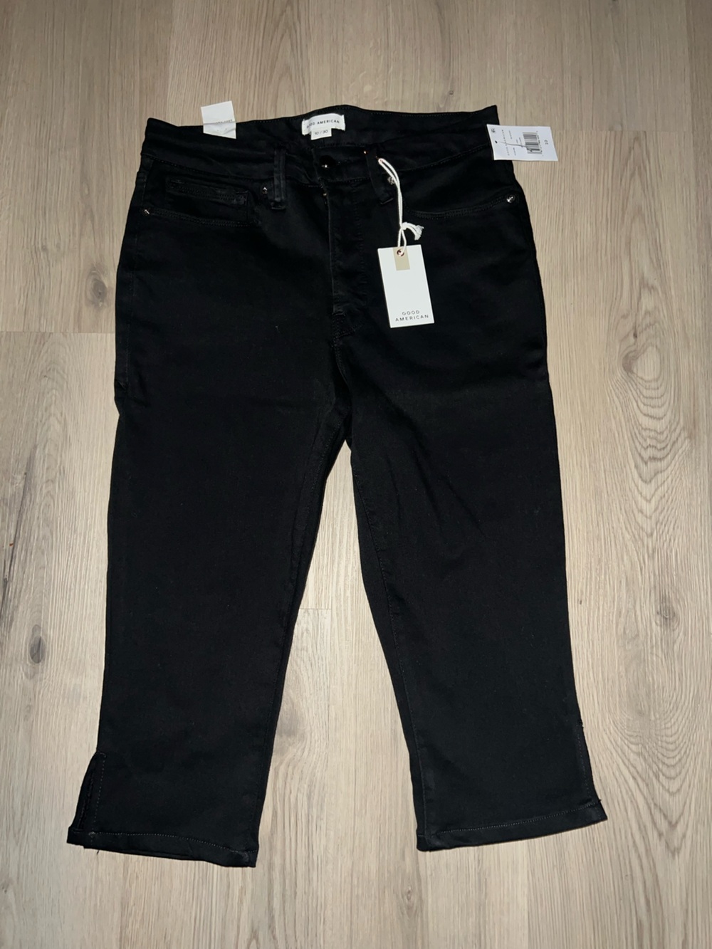 Good American Black Good Legs Crop Jeans size 10 NWT